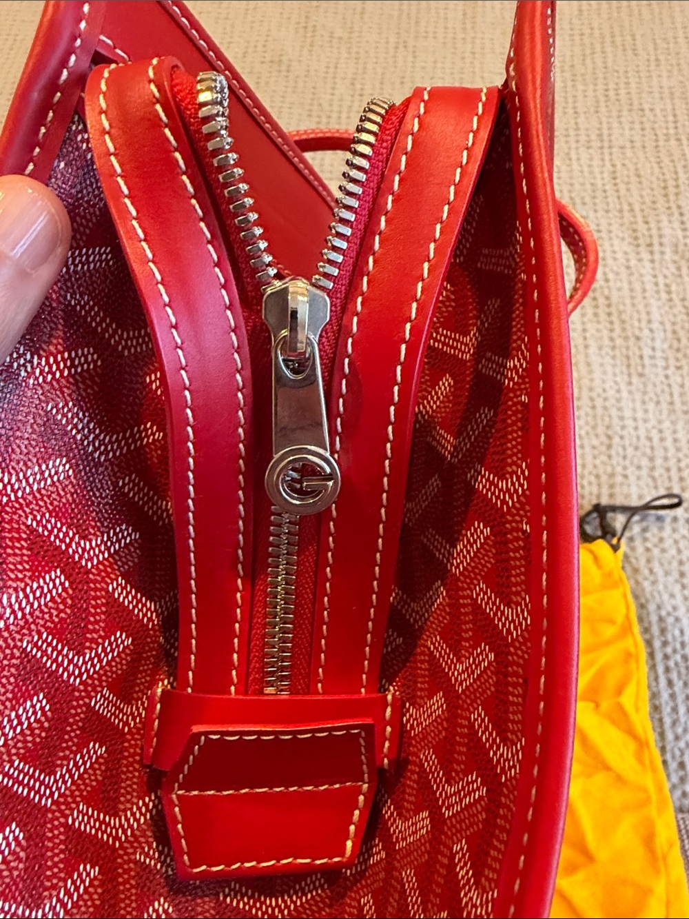 Goyard Red Marquises Tote - Picture 9 of 9